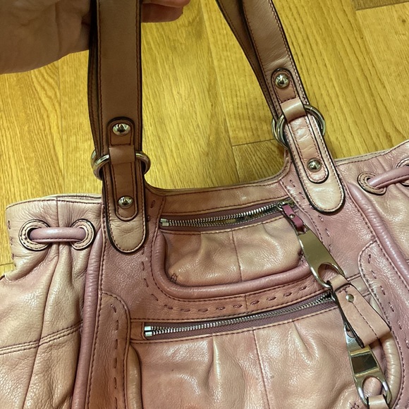 B MAKOWSKY Pink Genuine Leather Hand Bag Shoulder Satchel Bag Purse - Picture 5 of 10